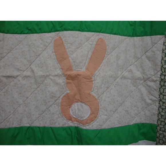 Handmade Bunny QUILT Country Cottage Wounded Military Fundraiser Crib Stroller - Picture 4 of 7